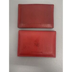 Levenger Women's Leather Card Wallet Red Set Of 2 #5